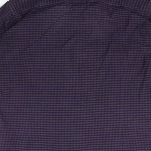 Cedar Wood State Mens Purple Check   Button-Up Size 15.5