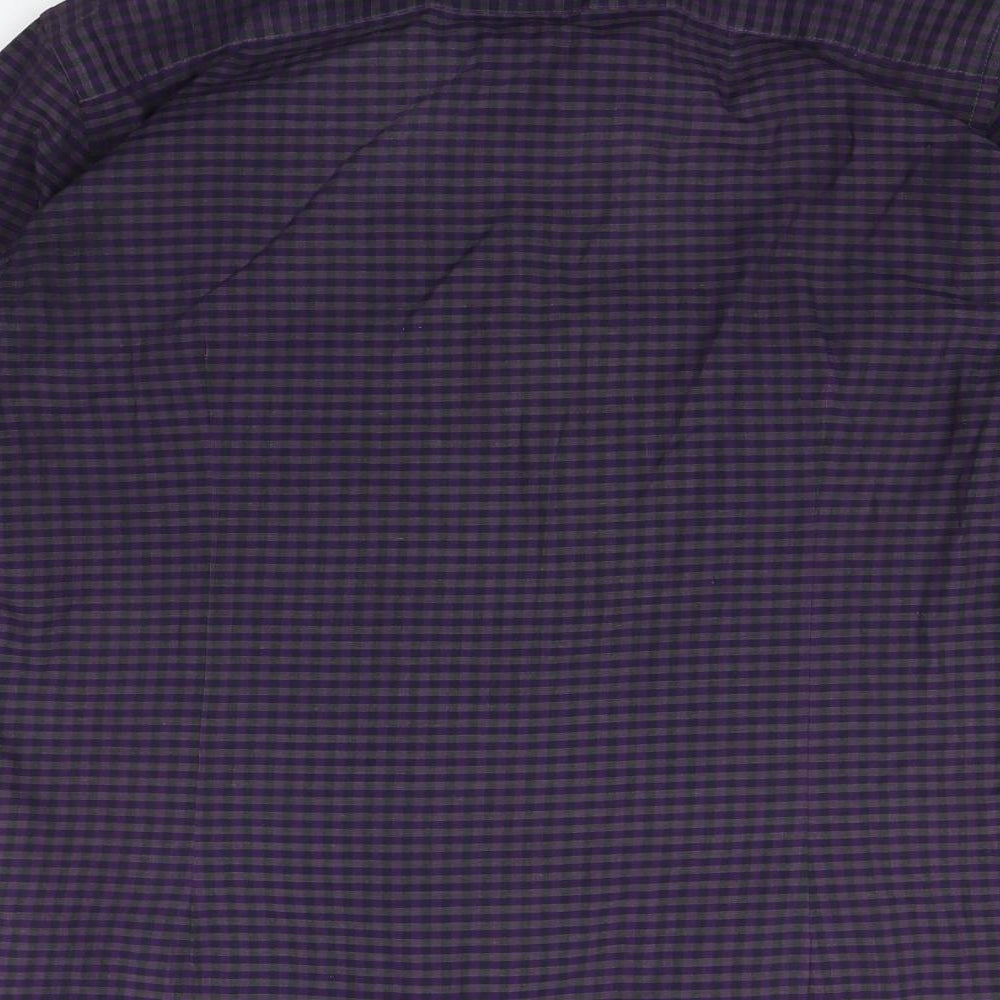 Cedar Wood State Mens Purple Check   Button-Up Size 15.5