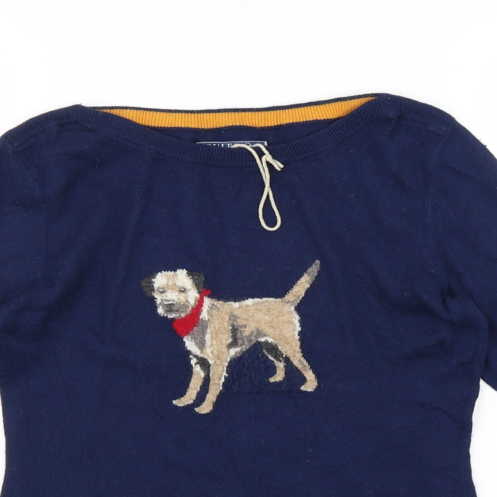 Joules Womens Blue   Pullover Jumper Size 8  - dog