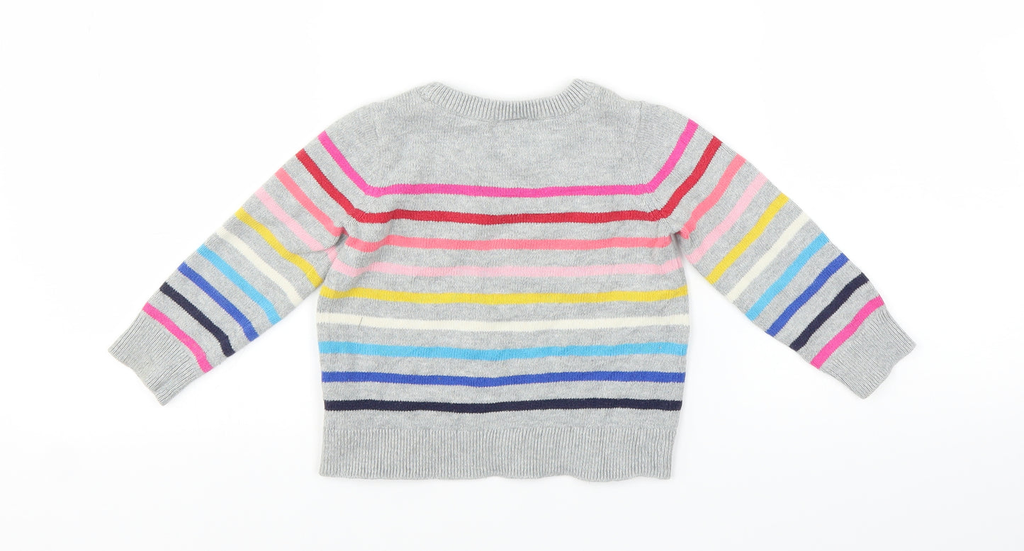 Gap Girls Green Striped  Pullover Jumper Size 3 Years