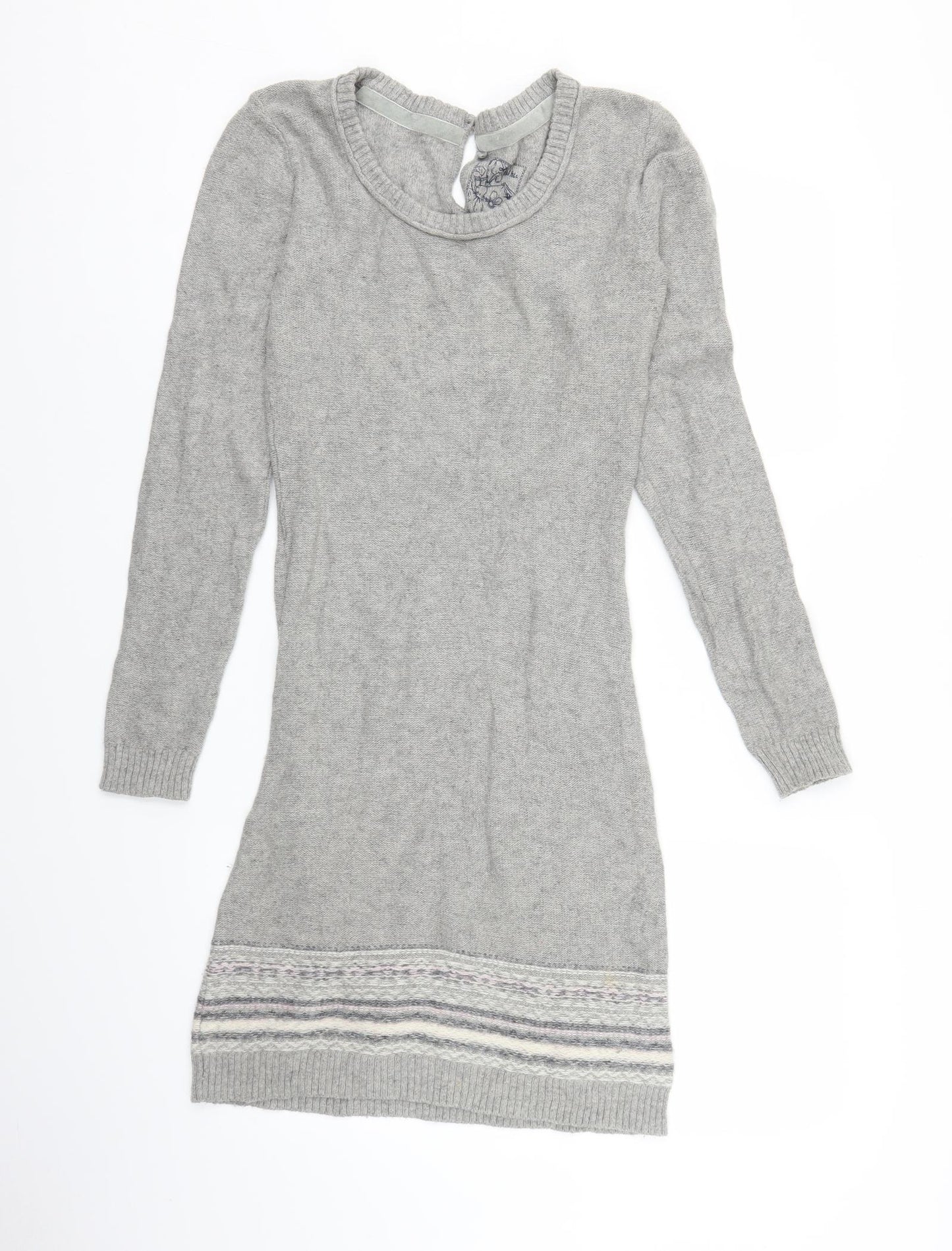 Fat Face Womens Grey  Knit Jumper Dress  Size 10
