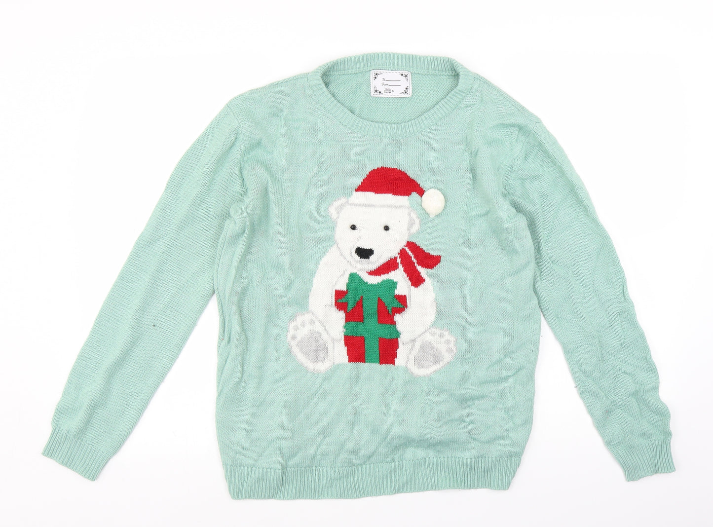 Atmosphere Womens Green  Knit Pullover Jumper Size S  - Christmas Polar Bear