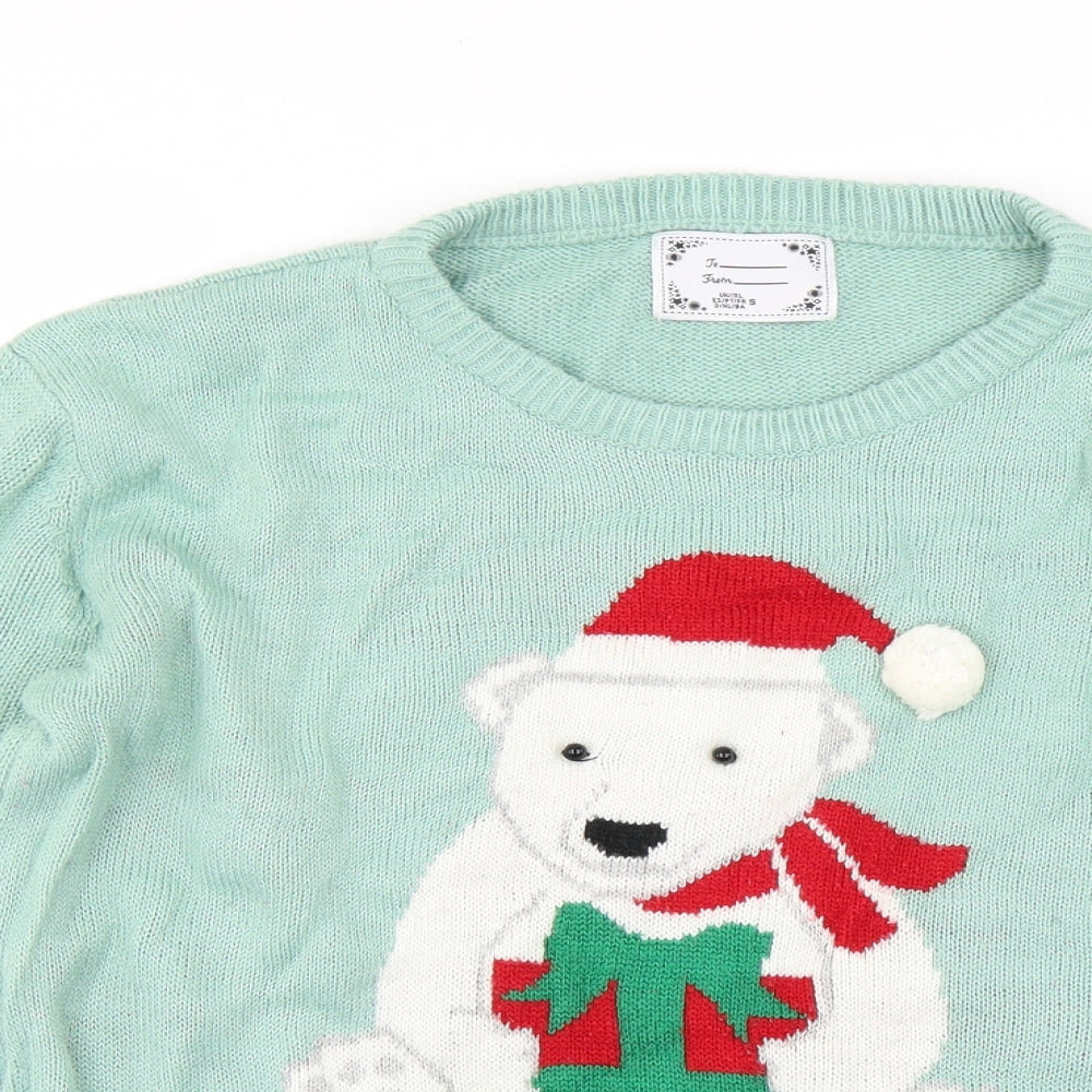 Atmosphere Womens Green  Knit Pullover Jumper Size S  - Christmas Polar Bear