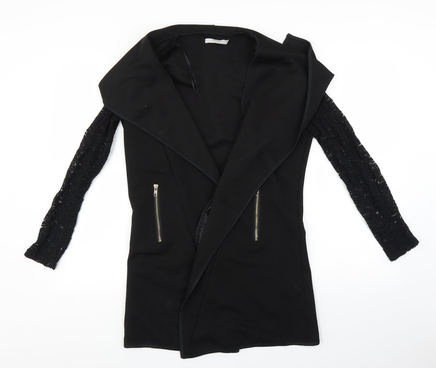 QED London Womens Black   Jacket Coatigan Size M  - Lace Sleeve
