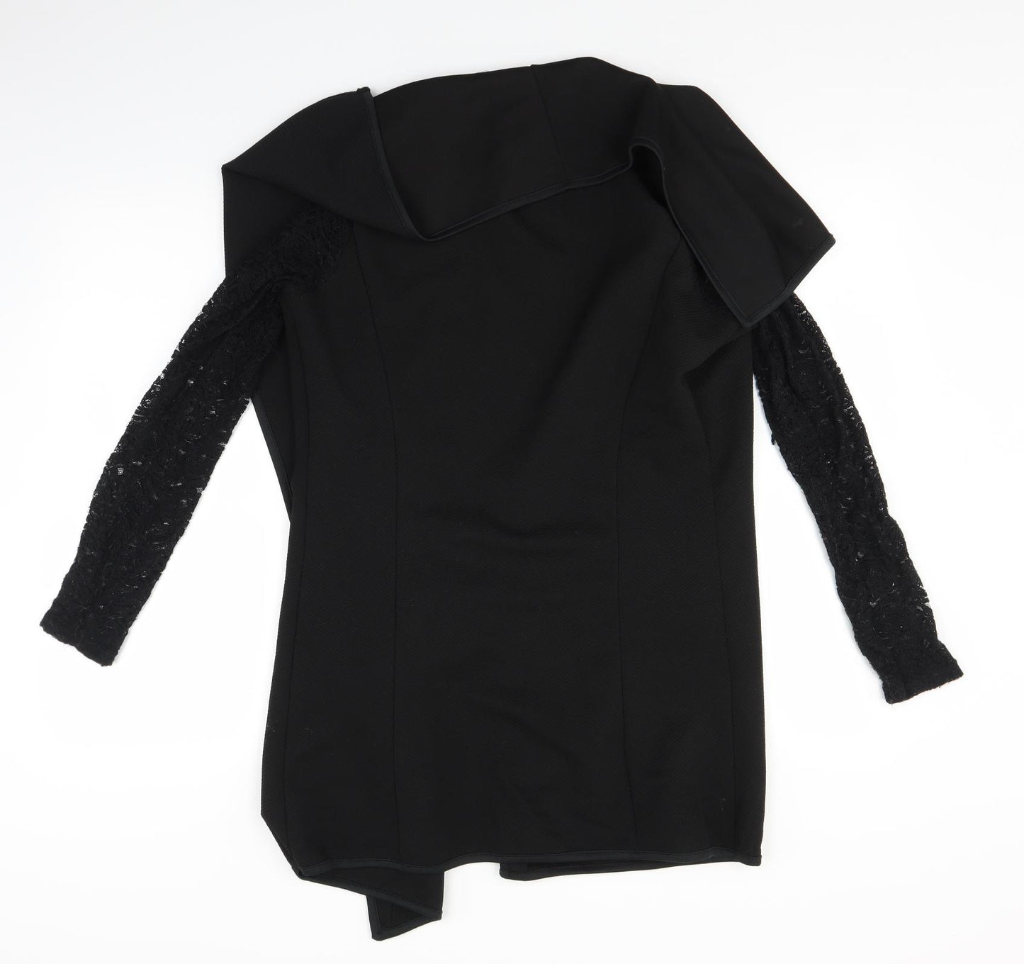 QED London Womens Black   Jacket Coatigan Size M  - Lace Sleeve