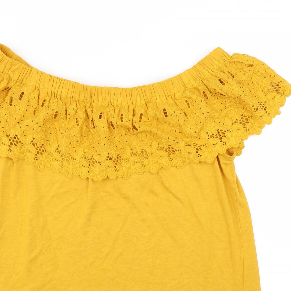 TU Womens Yellow   Basic Blouse Size 14