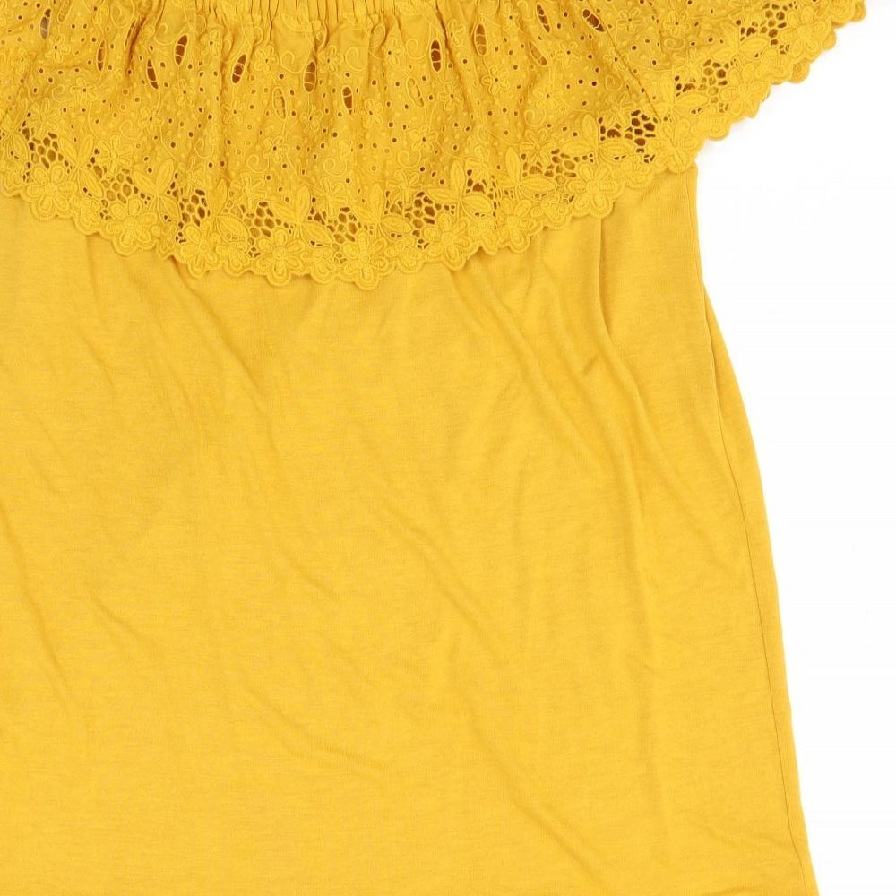 TU Womens Yellow   Basic Blouse Size 14