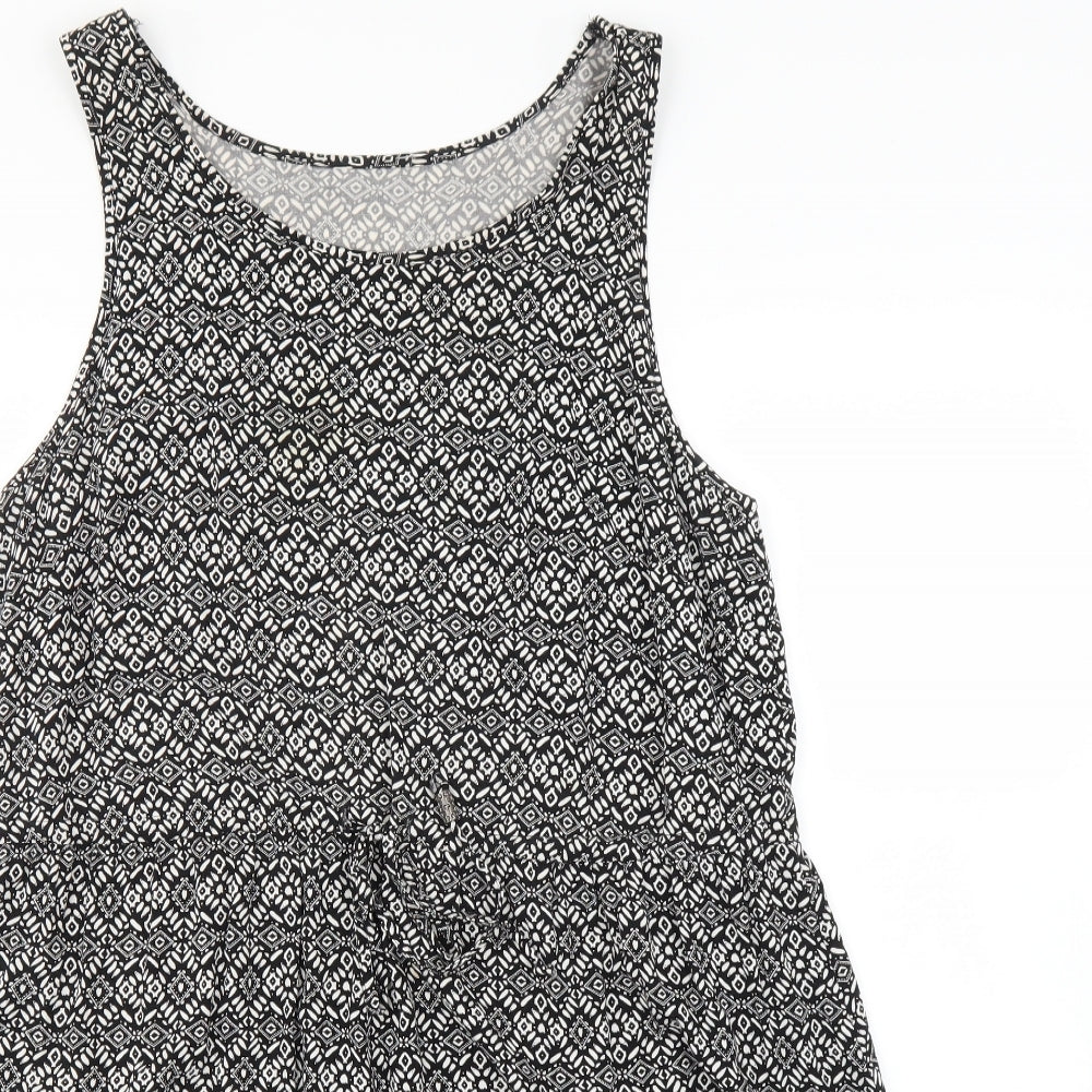 George Womens Black Geometric  Fit & Flare  Size 14