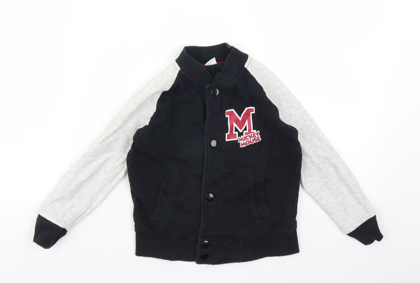Disney Boys Black   Varsity Jacket Jacket Size 4-5 Years  - MICKEY MOUSE