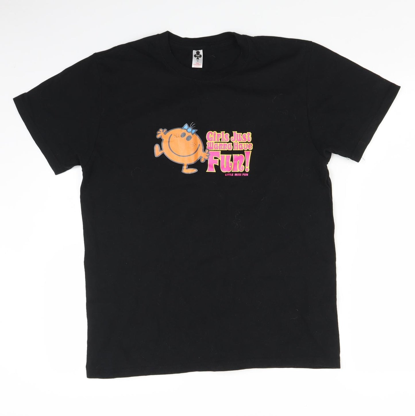 Club Womens Black   Basic T-Shirt Size M  - little miss fun