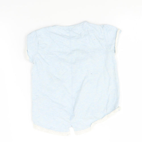F&F Baby Blue   Basic Blouse Size 12-18 Months  - love heart
