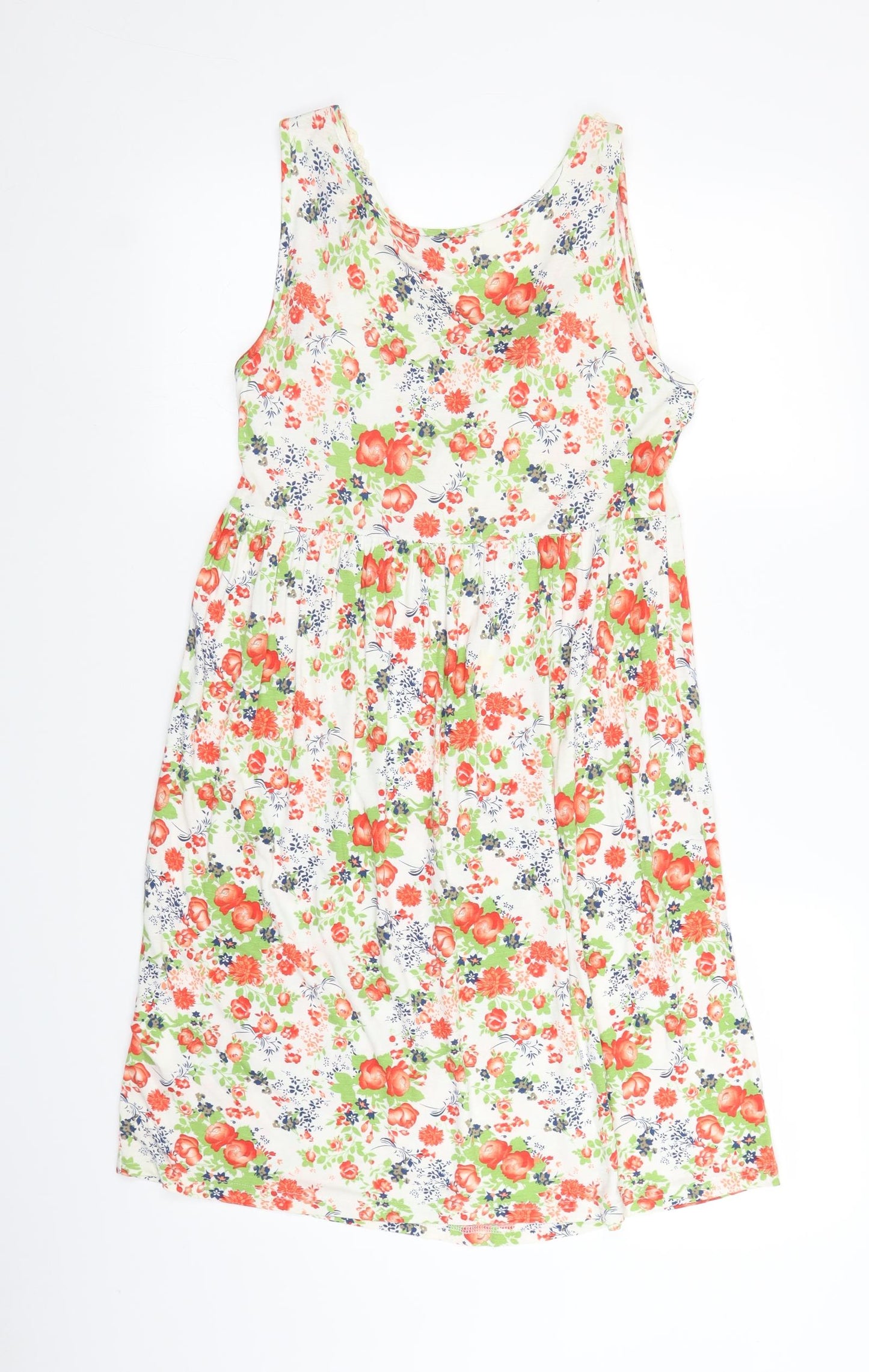 john bear Womens White Floral  A-Line  Size S