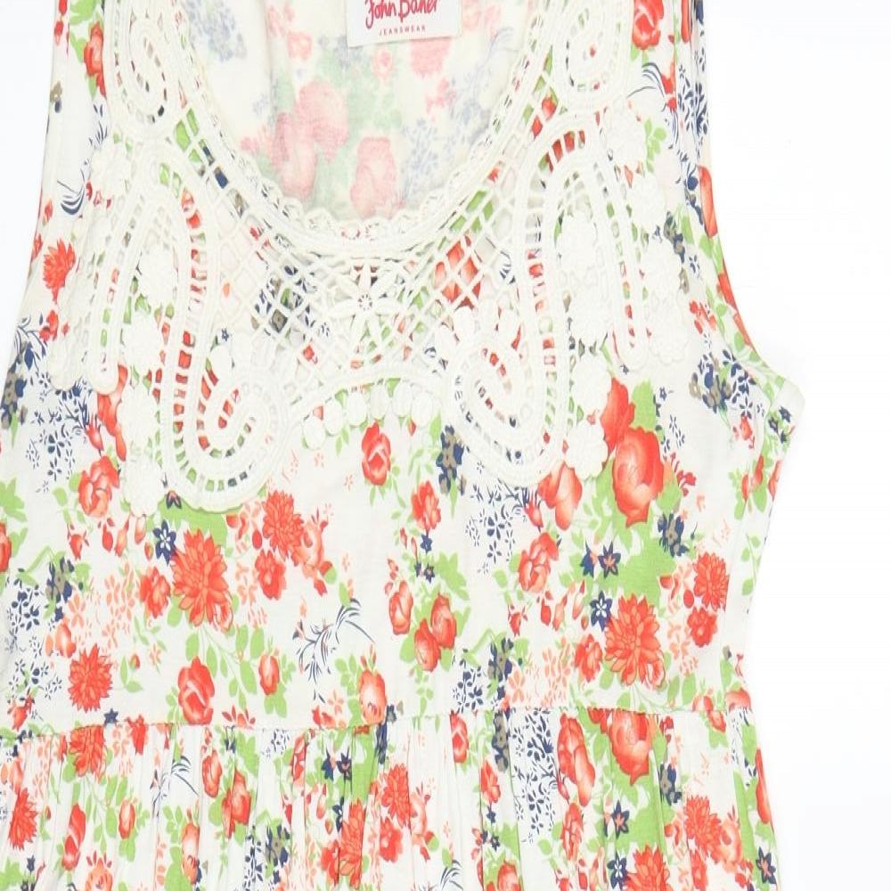john bear Womens White Floral  A-Line  Size S
