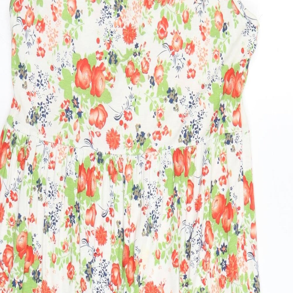 john bear Womens White Floral  A-Line  Size S