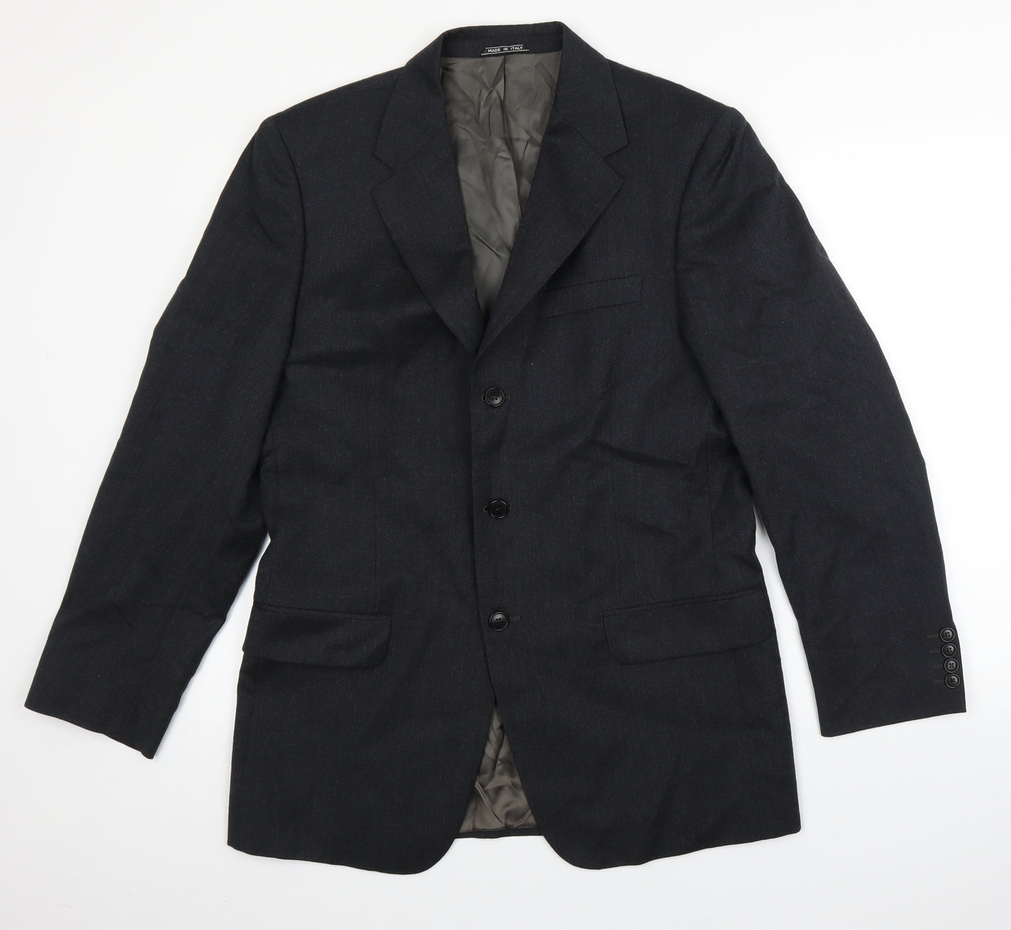 Made in Italy Mens Black   Jacket Suit Jacket Size 38