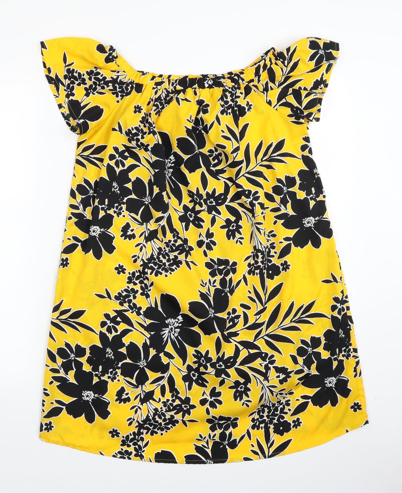 Primark Womens Yellow Floral  A-Line  Size 14