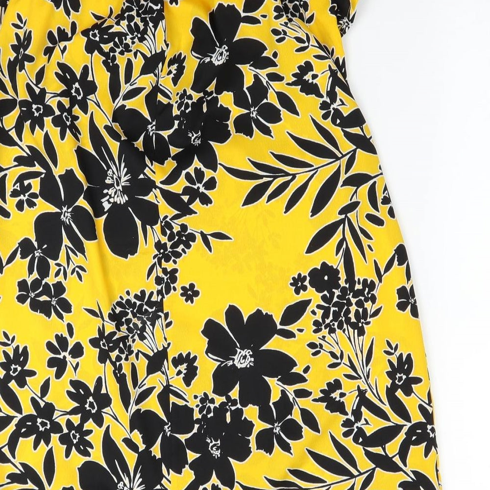 Primark Womens Yellow Floral  A-Line  Size 14