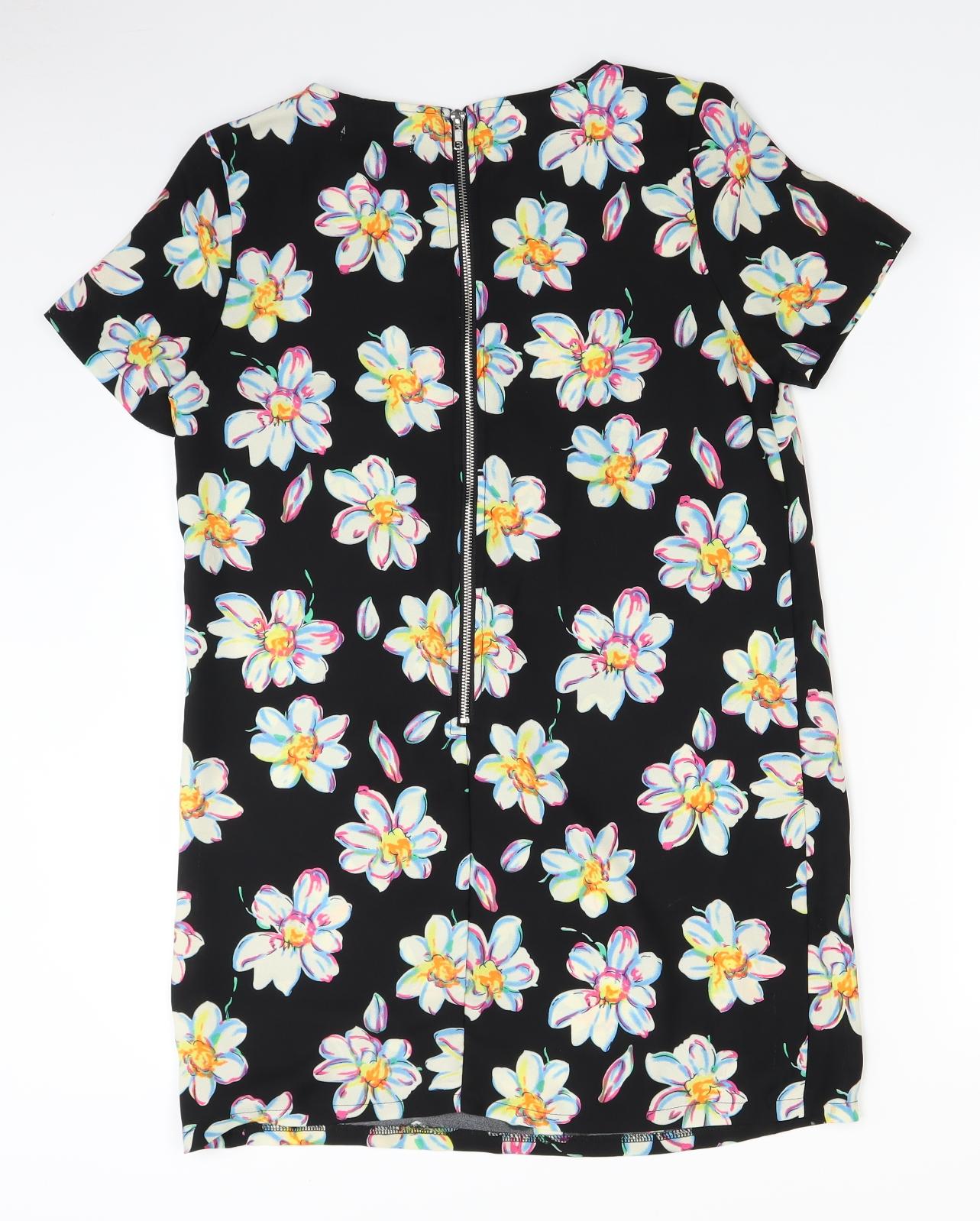 Glamarous Womens Black Floral  T-Shirt Dress  Size S