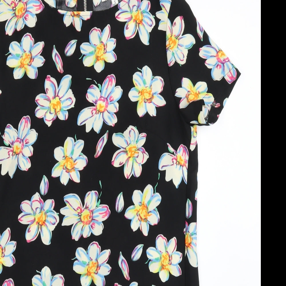 Glamarous Womens Black Floral  T-Shirt Dress  Size S
