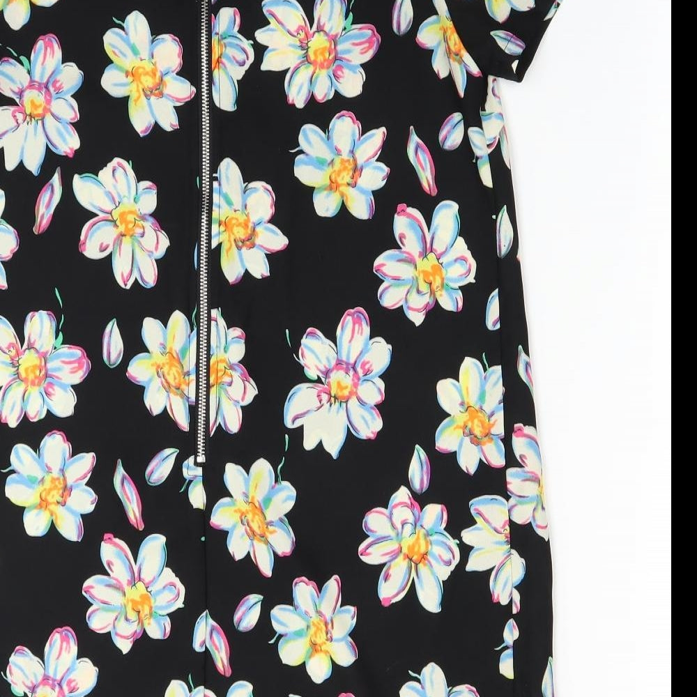Glamarous Womens Black Floral  T-Shirt Dress  Size S