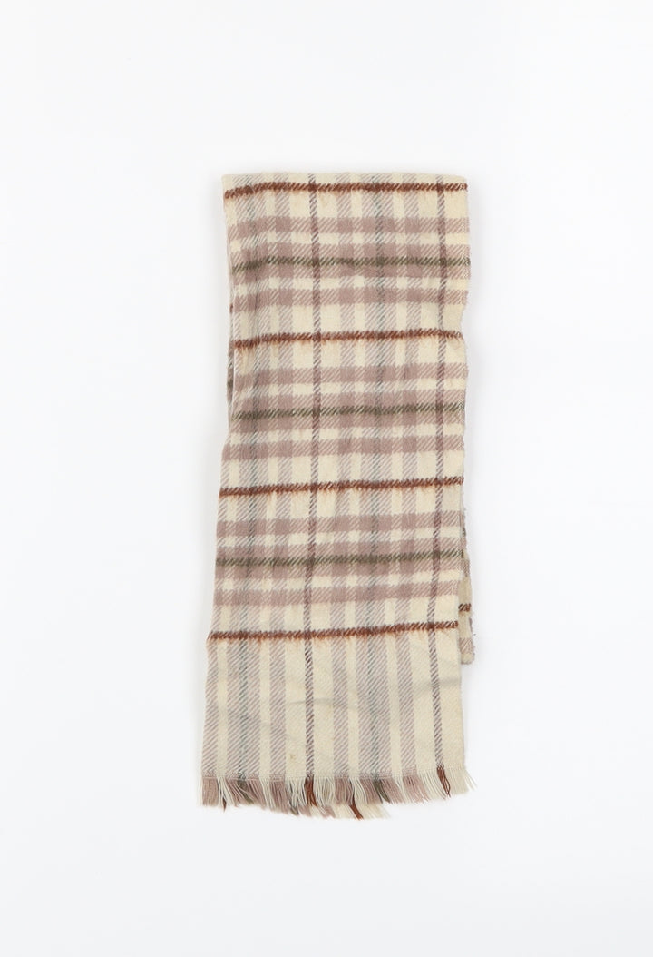 Preworn Girls Beige Plaid Scarf Scarves & Wraps One Size