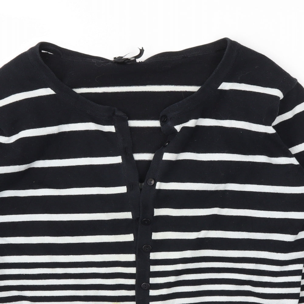Atmosphere Womens Black Striped  Cardigan Jumper Size 14