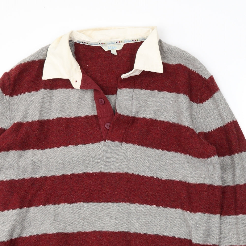fatface Mens Red Striped  Henley Jumper Size M