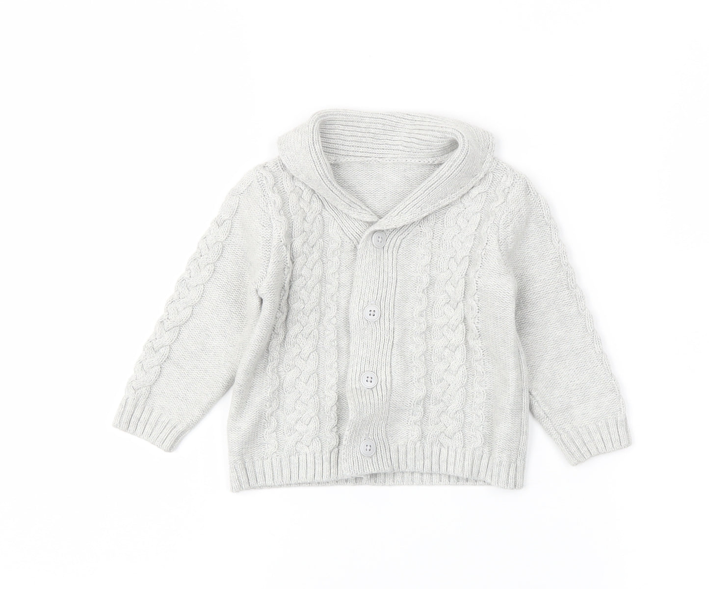 Preworn Boys Grey   Cardigan Jumper Size 3-6 Months