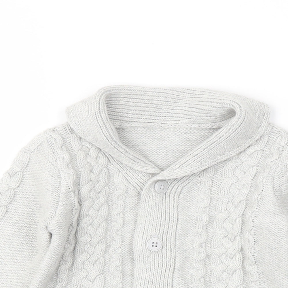 Preworn Boys Grey   Cardigan Jumper Size 3-6 Months