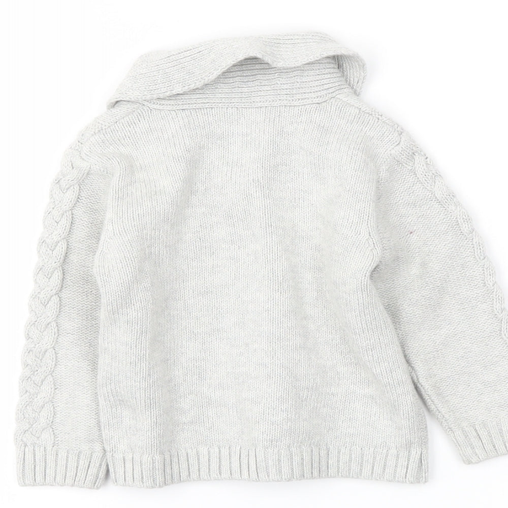 Preworn Boys Grey   Cardigan Jumper Size 3-6 Months