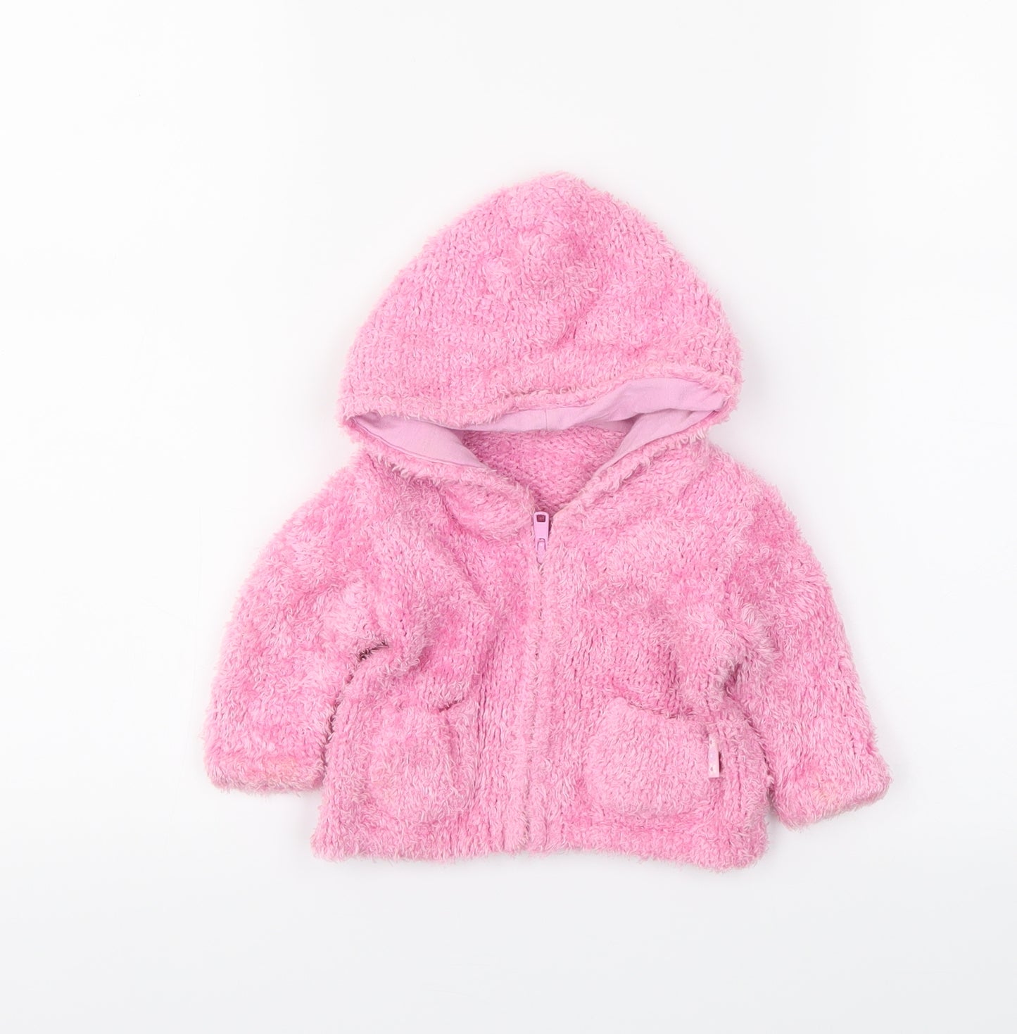 M&S Girls Pink   Full Zip Jumper Size 0-3 Months