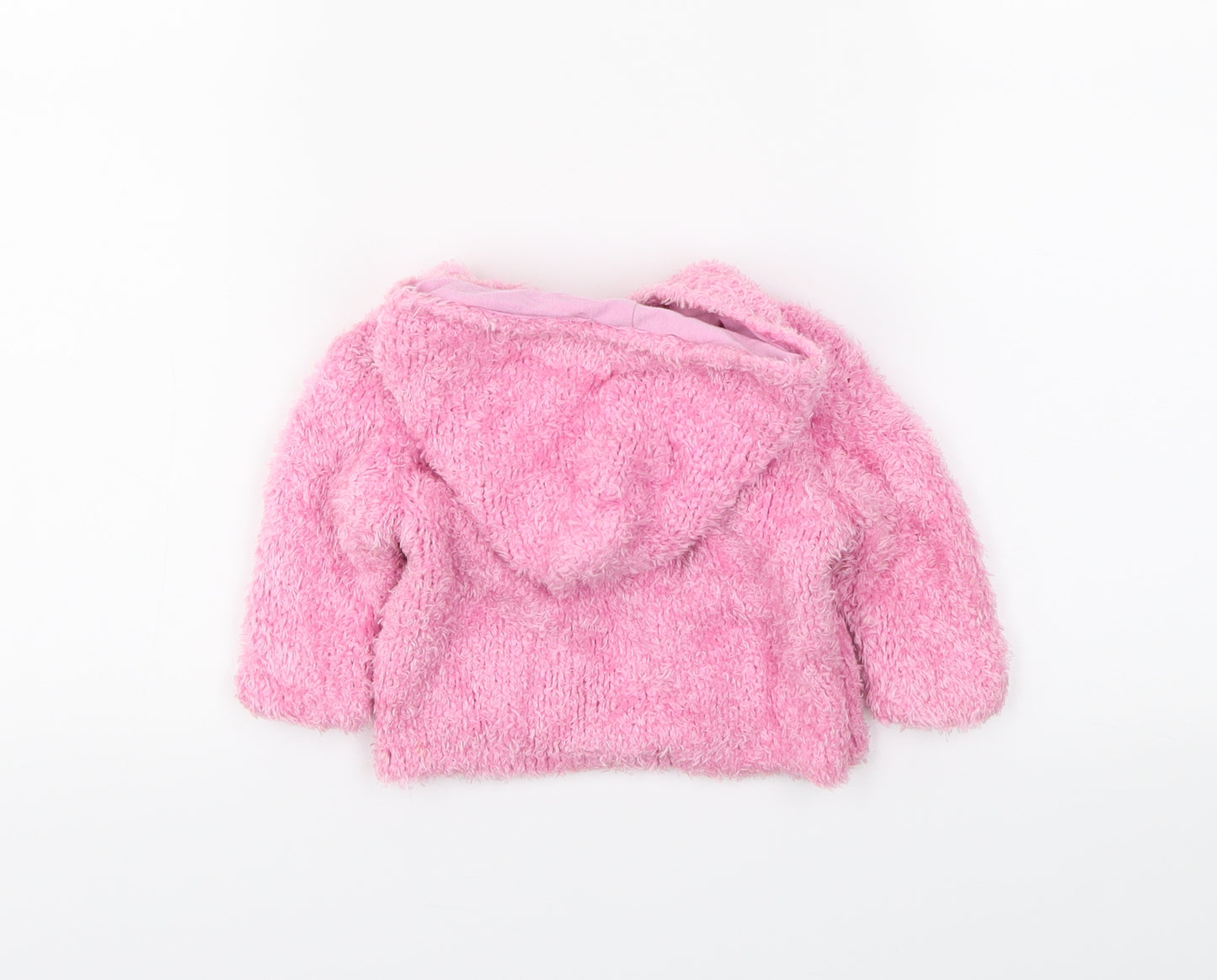 M&S Girls Pink   Full Zip Jumper Size 0-3 Months
