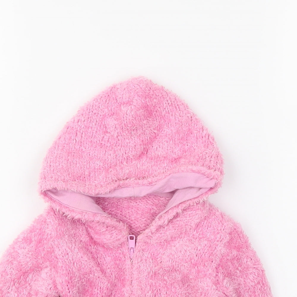 M&S Girls Pink   Full Zip Jumper Size 0-3 Months