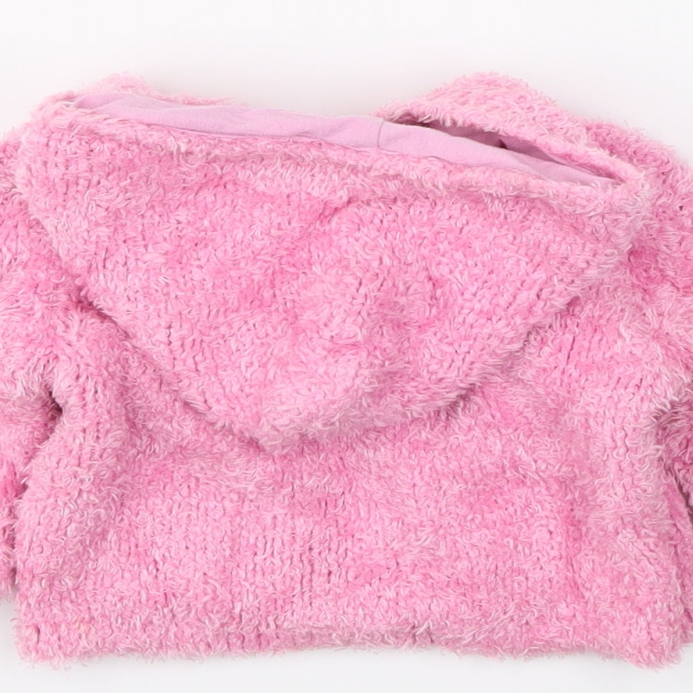 M&S Girls Pink   Full Zip Jumper Size 0-3 Months