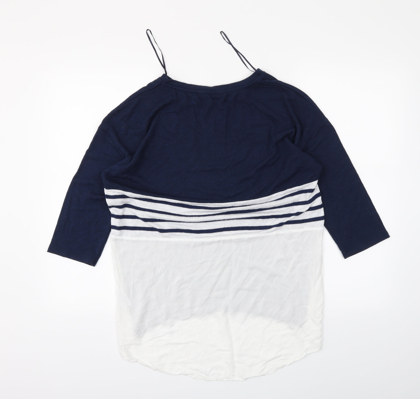 TU Womens Blue Striped  Tunic Polo Size 12