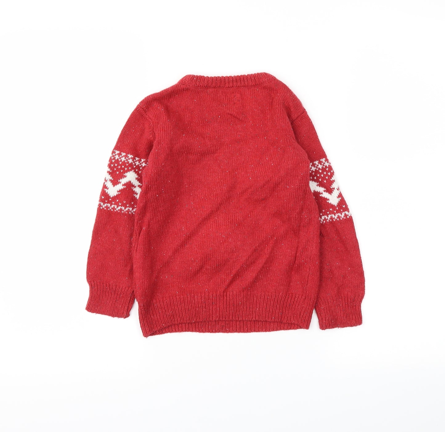 NEXT Boys Red Fair Isle  Pullover Jumper Size 4 Years  - Christmas