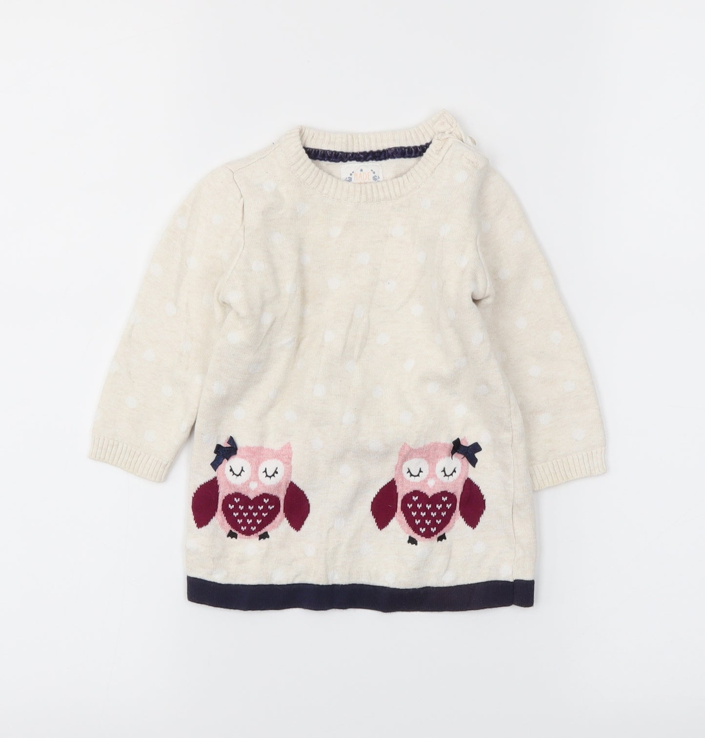 Earlydays Girls White   Pullover Jumper Size 12-18 Months