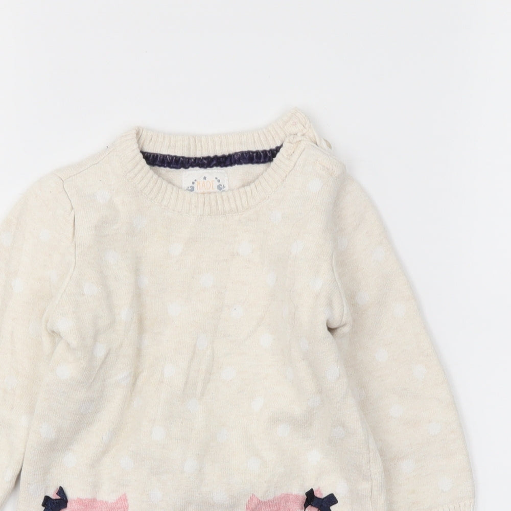 Earlydays Girls White   Pullover Jumper Size 12-18 Months