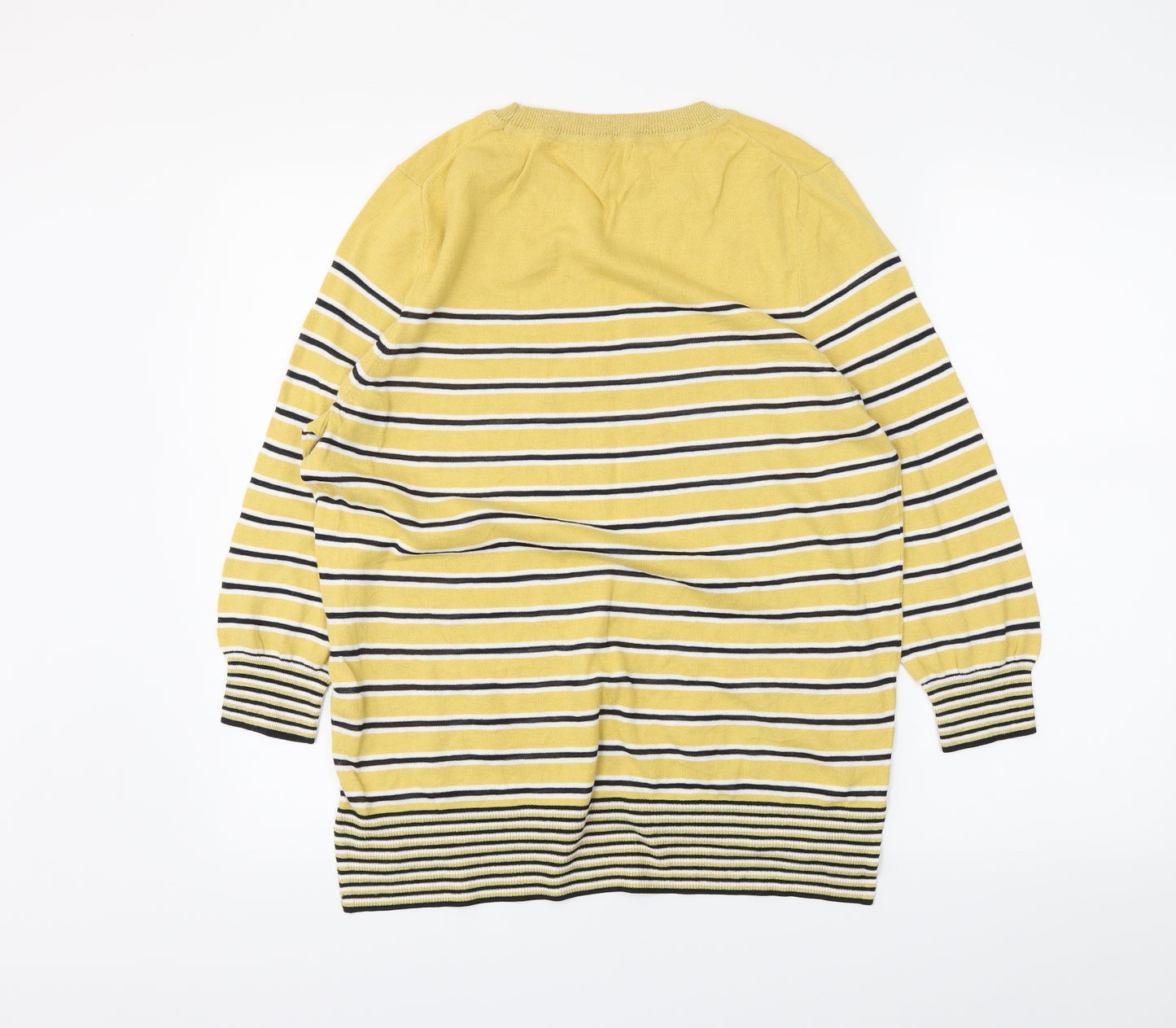NEXT Womens Yellow Striped  Pullover Jumper Size 16