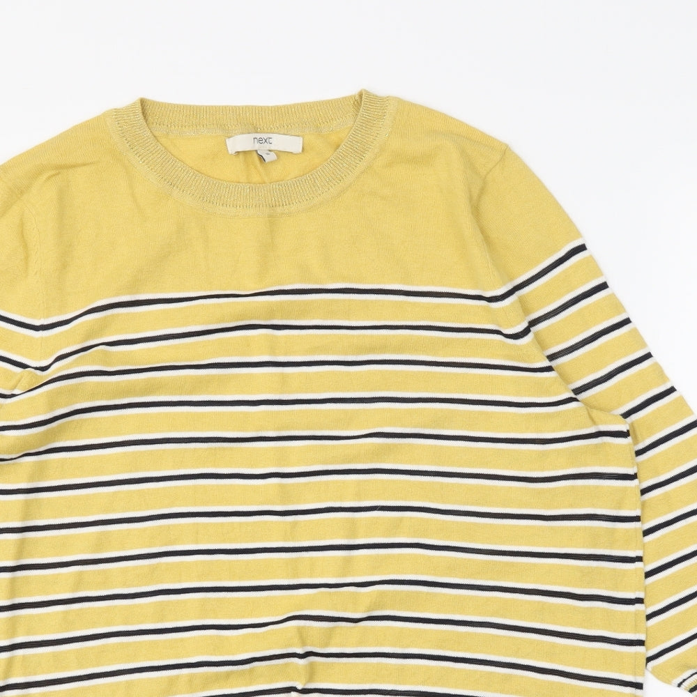 NEXT Womens Yellow Striped  Pullover Jumper Size 16