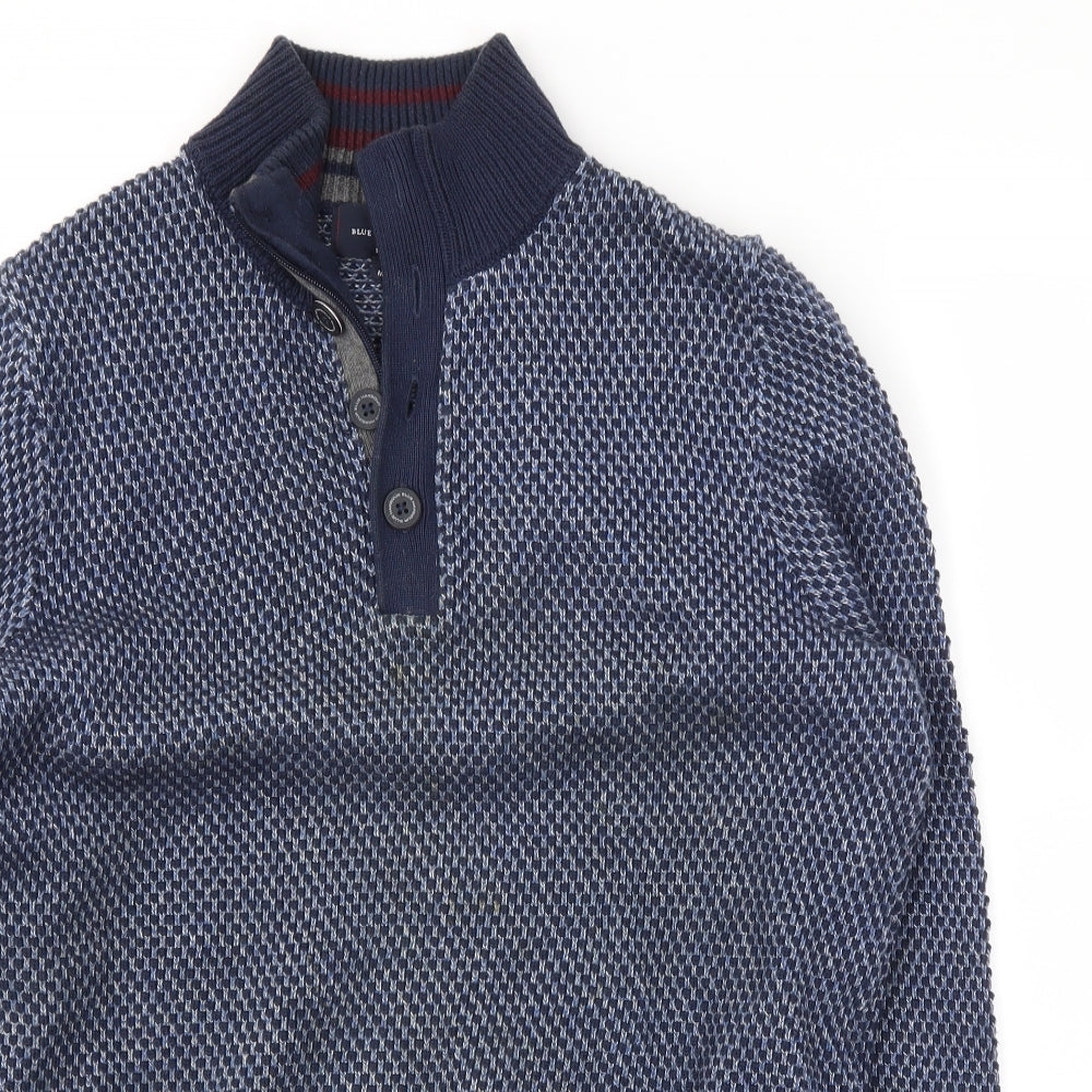 Blue Harbour Mens Blue   Henley Jumper Size M