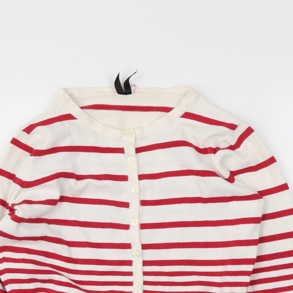 Atmosphere Womens White Striped  Cardigan Jumper