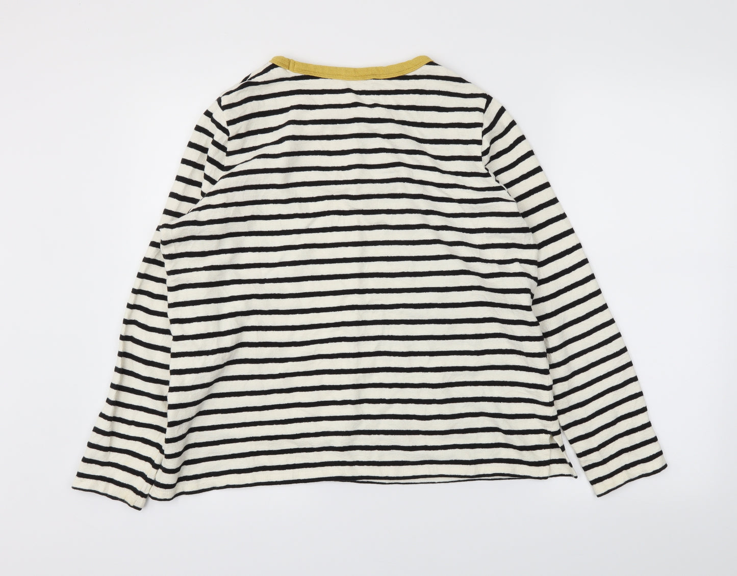 M&S Womens White Striped  Tunic T-Shirt Size 16
