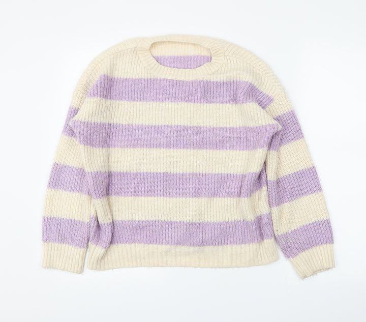 New Look Womens Ivory Striped  Pullover Jumper Size S