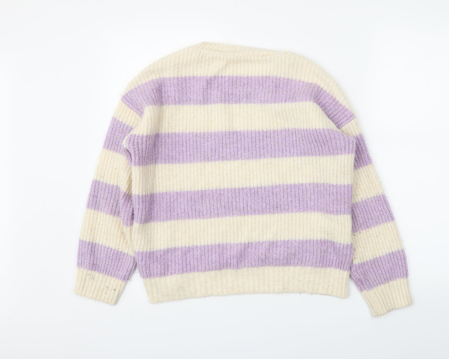 New Look Womens Ivory Striped  Pullover Jumper Size S