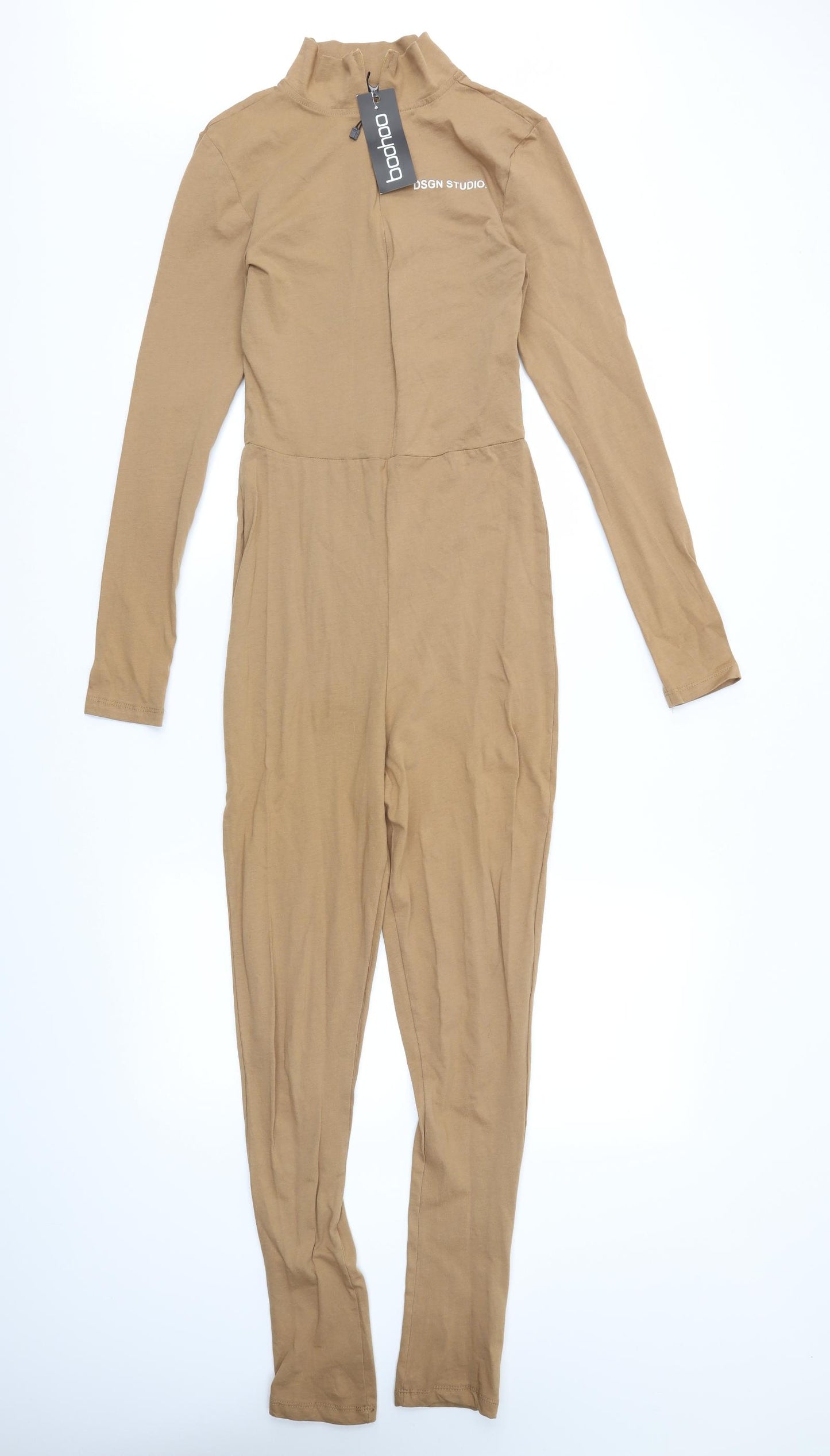 Boohoo Womens Brown   Jumpsuit One-Piece Size 10 L27 in