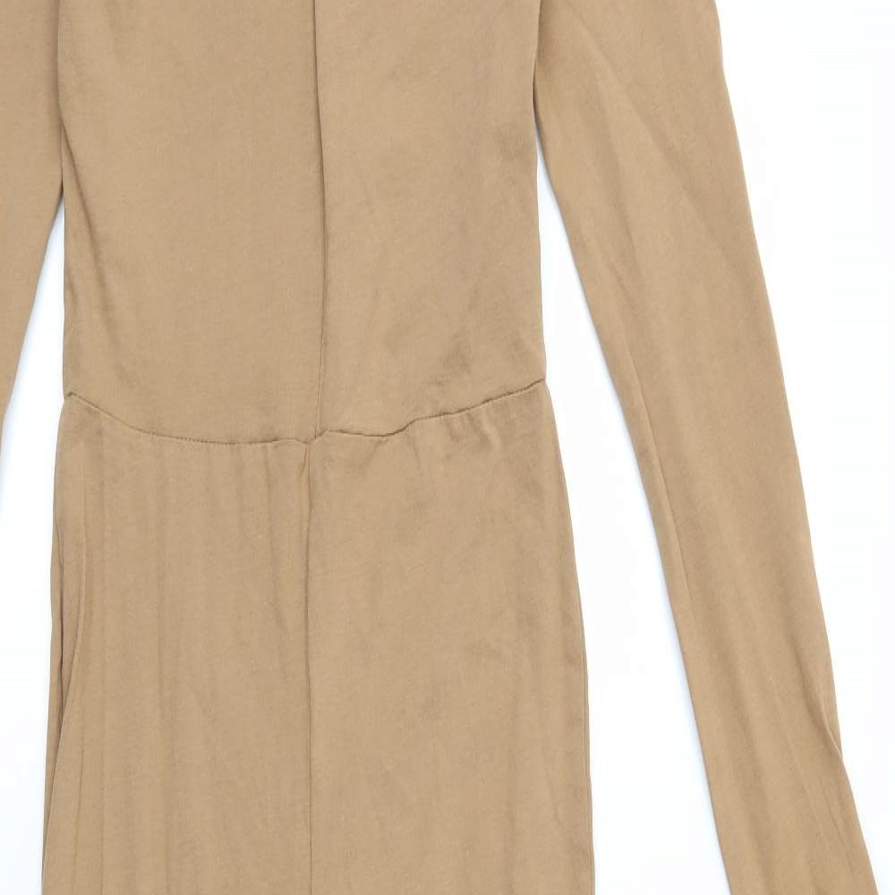 Boohoo Womens Brown   Jumpsuit One-Piece Size 10 L27 in