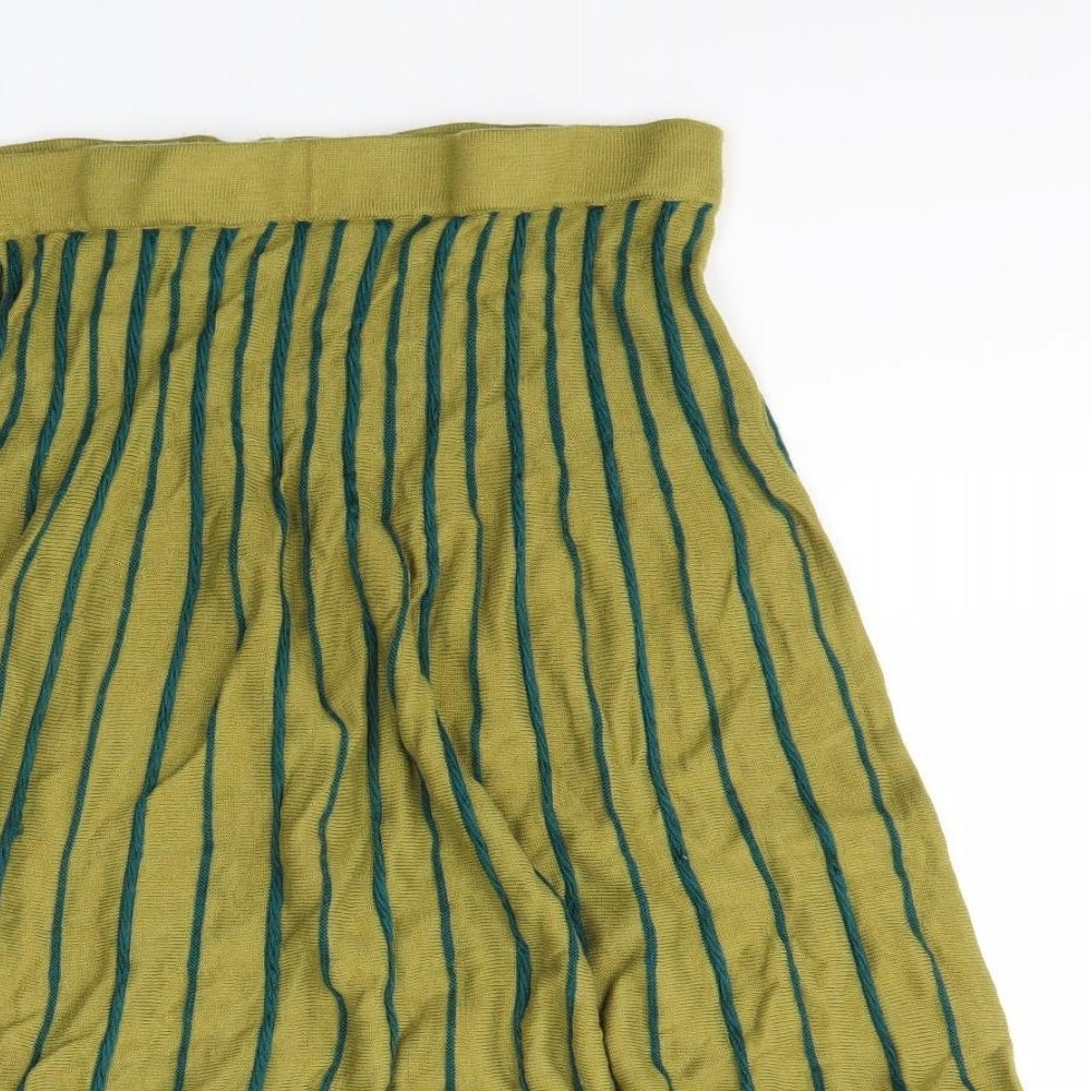 Atmosphere Womens Green Striped  Swing Skirt Size 10