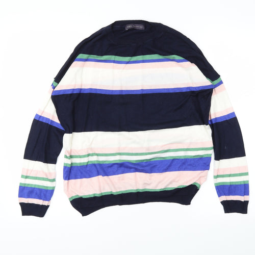 M&S Womens Black Striped  Pullover Jumper Size M