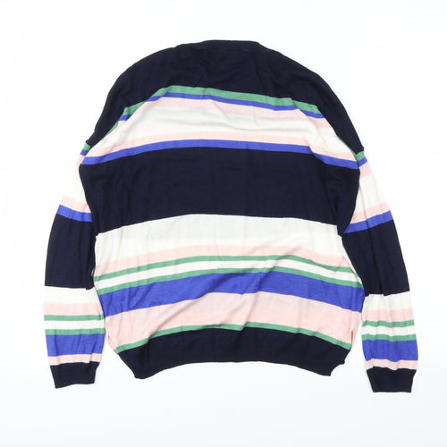 M&S Womens Black Striped  Pullover Jumper Size M